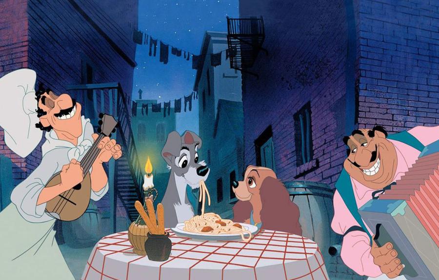 scene from the film LADY AND THE TRAMP