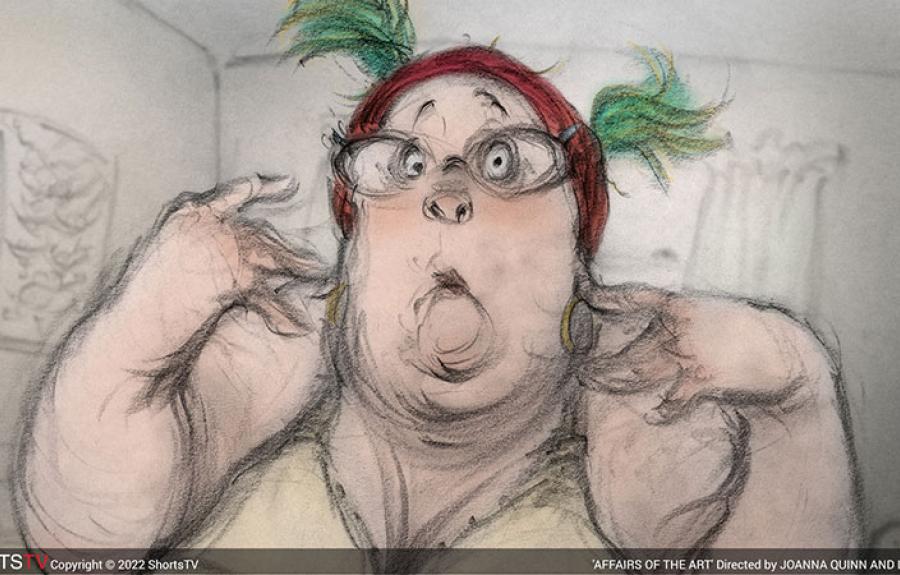 image from the short film AFFAIRS OF THE ART (© ShortsTV)
