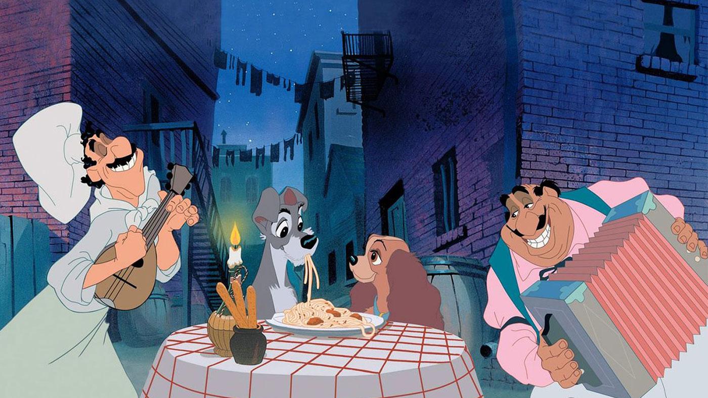 scene from the film LADY AND THE TRAMP