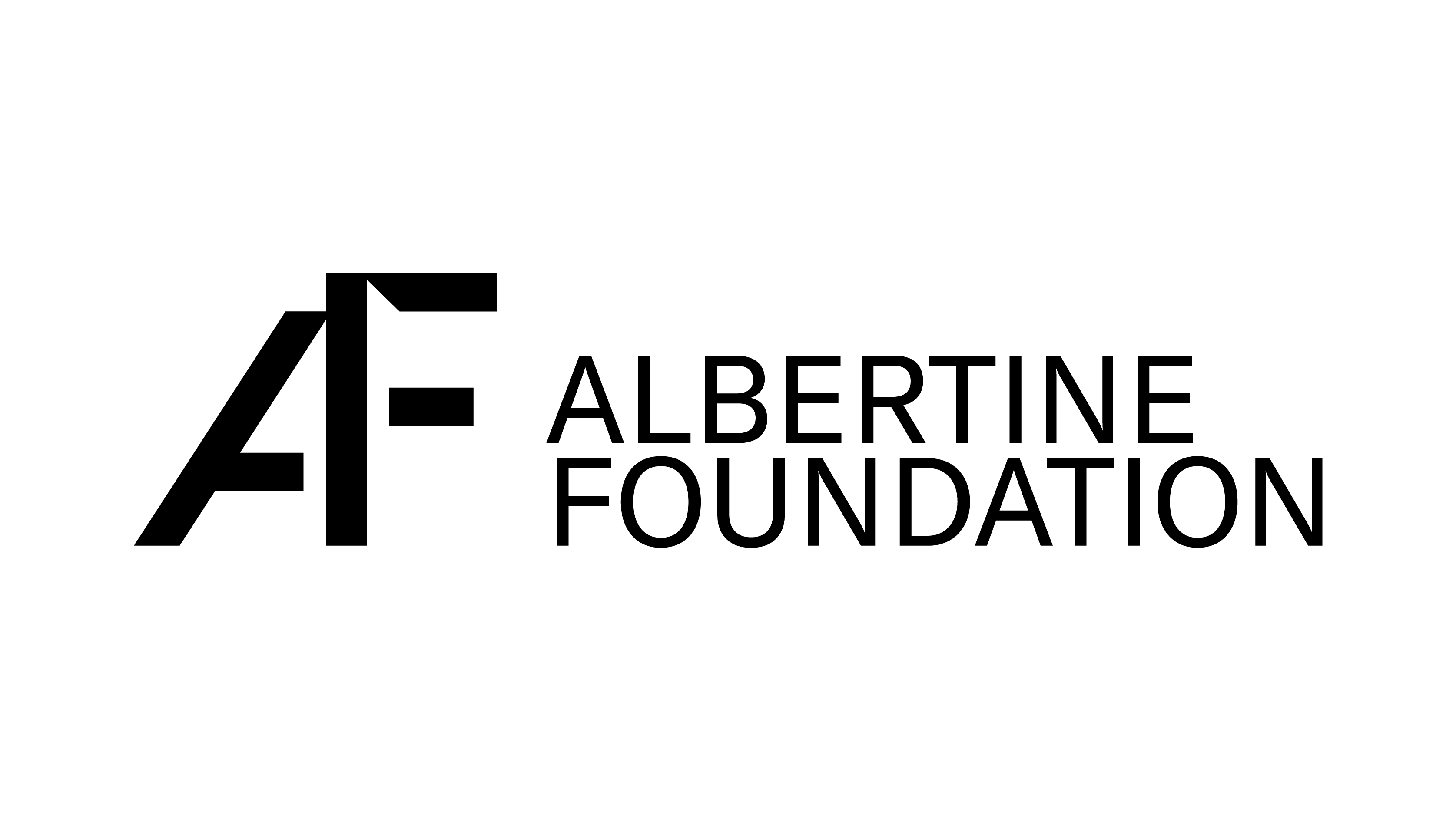 A black text logo with letters AF followed by ALBERTINE FOUNDATION.