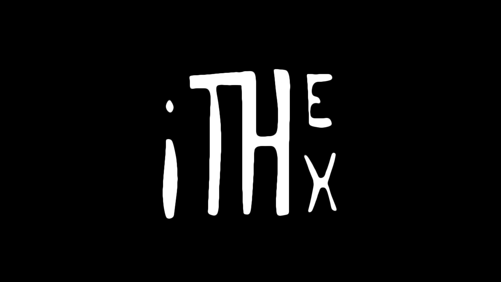 The letters i TH ex in white on a black background