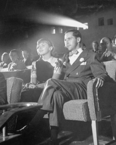 Vintage photo of audience in a movie theater auditorium